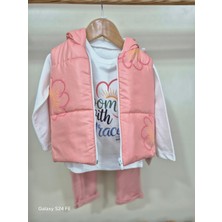 Tabu Kids Kız Çocuk Kapüşonlu Yelekli %100 Pamuk 3.lü Takım