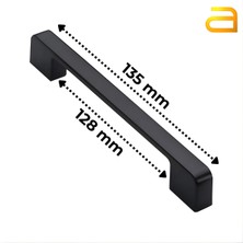 ALMITAL 10 ADET Vigo SİYAH 128mm Paslanmaz Kulp (mobilya, dolap kulbu, kulp modeli)