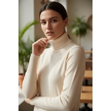 Mandala Tekstil Kadın Basic Triko Yarım Balıkçı Kazak