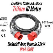 Bemis CEE Norm EV Şarj Uzatma Kablosu 5x6 10 Metre| 11 kW – 22 kW | 5/32A Fiş – 5/32A Priz |