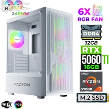 Xaser Astra X360 Ryzen 7 5700X 32GB Ram 1tb M.2 Nvme SSD 16GB RTX5060 Ti Sıvı Soğutmalı Oyuncu Tavsiye Sistem
