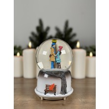 UltraNova Kış Masalı Sokak Lambası Sevgili Mega Boy Kar Motorlu Işıklı Müzikli Küre