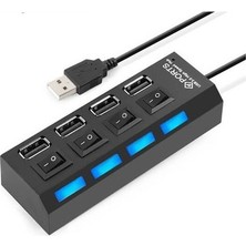 Alfatech USB 2.0 4 Port Hub – Çoklayıcı | Tak & Çalıştır USB Çoğaltıcı