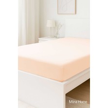 Mira Home Çift Kişilik Düz Penye  %100 Pamuklu Lastikli Çarşaf 200X200 cm Battal  Boy Newsheet Somon