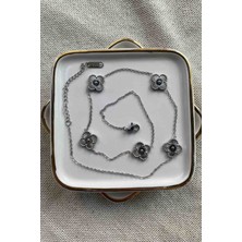 Güneş Takı Yonca Model Çelik Kolye