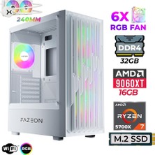 Xaser Astra X370 Ryzen 7 5700X 32GB Ram 1tb M.2 Nvme SSD 16GB RX9060 Xt Sıvı Soğutmalı Oyuncu Tavsiye Sistem