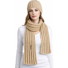 Uretti - Emine 9106 3286 El Örgüsü Bere ve Kaşkol Takımı