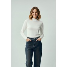 Wekame Kadın Yarım Balıkçı Yaka Yumuşak Triko Kazak