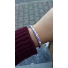 Glossy Jewelery Renkli Mineli Taş Desenli Motifli Çelik Bileklik