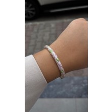 Glossy Jewelery Renkli Mineli Taş Desenli Motifli Çelik Bileklik