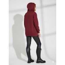 Ribana Classic Kadın Kapüşonlu Yumuşak Dokulu Cep Detaylı Fularlı Uzun Kollu Sweatshirt