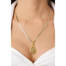 Fiyonk Kuyumculuk 14 Ayar Altın Valentino Zincirli Tuğra Uçlu Kolye