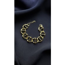Glossy Jewelery Üçgen Desen Kalın Tasarım Bileklik