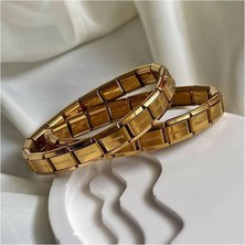Glossy Jewelery Italyan Charm Gold Çelik Bileklik Hediye Bileklik Arkadaşa Sevgiliye Hediye
