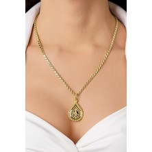 Fiyonk Kuyumculuk 14 Ayar Altın Pullu Zincirli Tuğra Uçlu Kolye