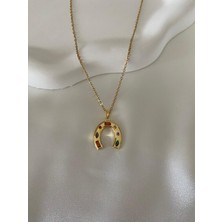 Velora Accessories Çelik At Nalı Kolye Zirkon Taşlı