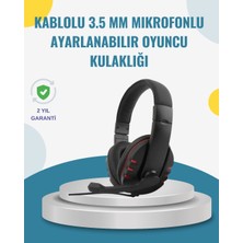 Kırmızı Gaming Kulaklık Stereo Mikrofonlu Dayanıklı Örgü Kablolu - KR0025-5MTH07