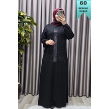 Elmas Tesettür Kadın Giyim Büyük Beden Kristal Taşlı Elbise