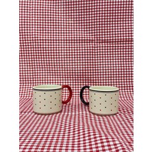 2'li Halka Kulplu Porselen Fincan Özel Tasarımlı Keramika Fincan