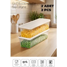 Mikrodalga ve Derin Dondurucuya Uygun Freshkeep Saklama Kabı 2'li Set - Beyaz / 2*1300 ml