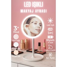 Dokunmatik LED Işıklı USB Li Yuvarlak Masa Üstü Makyaj Aynası Makyaj Aynası Ledli