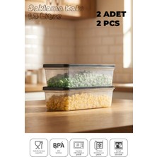 Mikrodalga ve Derin Dondurucuya Uygun Freshkeep Saklama Kabı 2'li Set - Gri / 2*1300 ml