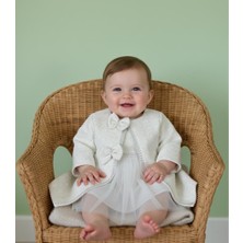 Minimony 0-24 Ay Kız Bebek Ince Mantolu Bayramlık Gelinlik Abiye Saç Bandı Ceket Elbise 3'lü Takım 1070