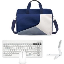 Microcase Xiaomi Redmi Pad 2 11 Inch Tablet ile Uyumlu Tablet Çantası+Bluetooth Klavye+Bluetooth Mouse+Tablet Standı Beyaz AL5295