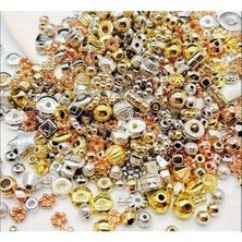 Yiğit Aksesuar 100 Adet Gold Rose Gümüş Renk Karışık Model Ara Aparat Boncuk Takı Yapım Malzemeleri