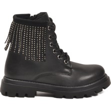 Cool Siyah Içi Polarlı Kaymaz Taban Fermuarlı Kız Çocuk Bot Alya F