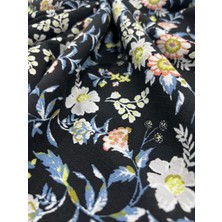 elnakumaş Çiçek Desenli Crinkle Pamuk‑viskon Kumaş – Hafif, Dökümlü ve Yumuşak Doku | 140 cm x 100 cm ELNV59