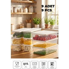 Mikrodalga ve Derin Dondurucuya Uygun Freshkeep Saklama Kabı 9'lu Set - Beyaz / 6*1300ML - 3*4000 ml