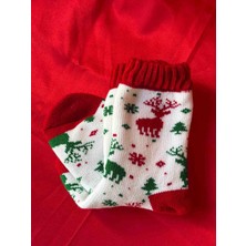 Sfenks. Yılbaşı Temalı Geyik Desenli Beyaz Havlu – Unisex, Yumuşak ve Esnek