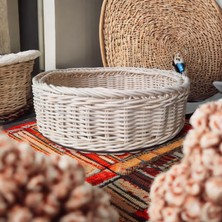 Gamzenin Düşleri Rattan Hasır Sepet El Yapımı 25CMX8CM