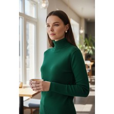 Mandala Tekstil Kadın Basic Triko Yarım Balıkçı Kazak