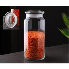 Gönül Collection Gönül Cam Kapaklı Cam Kavanoz – Şeffaf ve Şık Saklama Kavanozu | 1,3 Litre