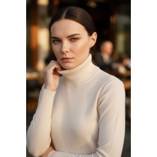 Mandala Tekstil Kadın Basic Triko Tam Balıkçı Kazak