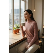 Mandala Tekstil Kadın Basic Triko Tam Balıkçı Kazak