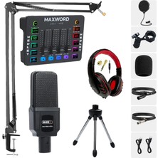 Midex Arcade Pack-2 Medley Ses Kartı ve Gm-Pro Mikrofon Gaming Canlı Yayın Stüdyo Seti