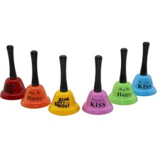 Timion Büyük   Tutmalı - Sallamalı  Renkli Metal Restorant Otel Zili Çap: 7.5cm - Pls.saplı Boy: 13.5cm (5148)