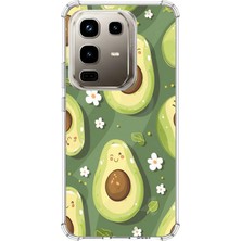 TechTree Infinix Note 50 Pro Uyumlu Yeşil Zeminli Sevimli Avokado Baskılı Silikon Kılıf