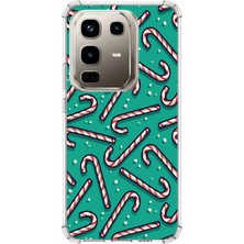 TechTree Infinix Note 50 Pro Uyumlu Yılbaşı Ruhu Baston Şeker ve Kar Taneli Baskılı Silikon Kılıf