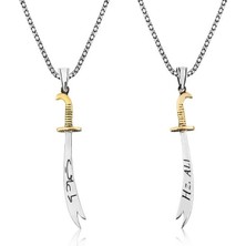 Özcömert Silver Gümüş Zülfikar Kılıcı Hz. Ali Yazılı Erkek Kolye