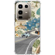 TechTree Infinix Note 50 Pro Uyumlu Yeşil Sanatsal Yol Çiçekler Baskılı Silikon Kılıf