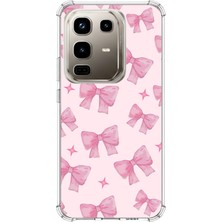 TechTree Infinix Note 50 Pro Uyumlu Pembe Fiyonklar Baskılı Silikon Kılıf