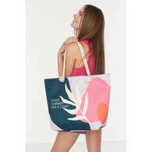 Dijital Baskılı Plaj Çantası Y8670-11 Çok Renkli