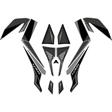 Gp Kompozit Yamaha Nmax 125 / 155 2015-2020 Uyumlu Tank Pad Seti Gri