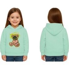 Sedirli Unisex Ayıcık Bear Baskılı Çocuk Swaetshirt Kapşonlu 3 Iplik Şardonlu