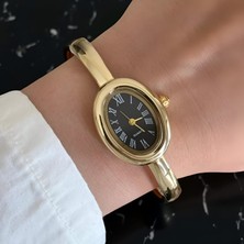 Qulothes Şık Görünüş Çelikkasa Bilezik & Kelepçe Model Kadın Kol Saati