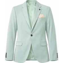 Plus Scorpion Erkek Pamuklu Penye Likralı Tek Düğmeli Çift Yırtmaçlı Blazer Ceket